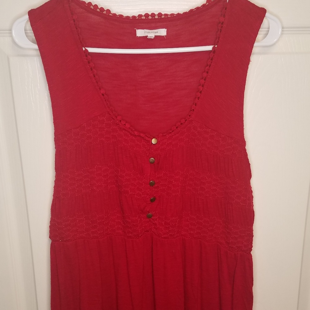 Maurices Red Tank Top Size 1X